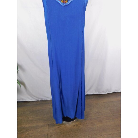 Studio West Apparel Dress Womens Small Blue Embroidered Boho Sleeveless Maxi - Picture 3 of 11